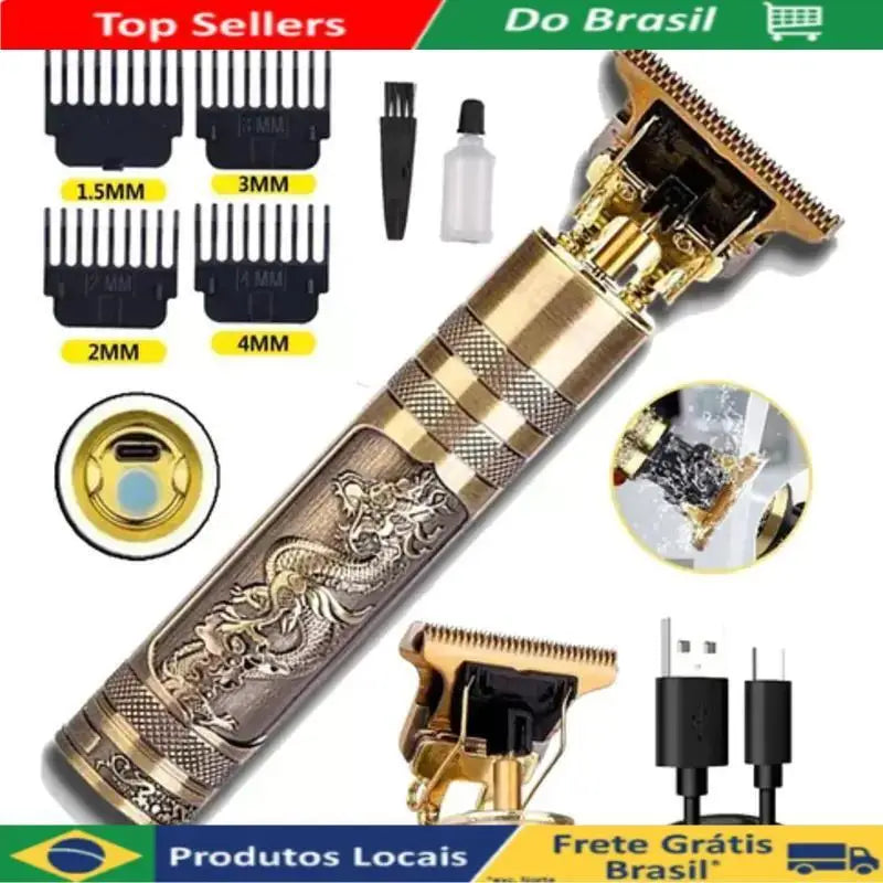 Máquina de corte de cabelo masculina com design aleatório elétrico profissional