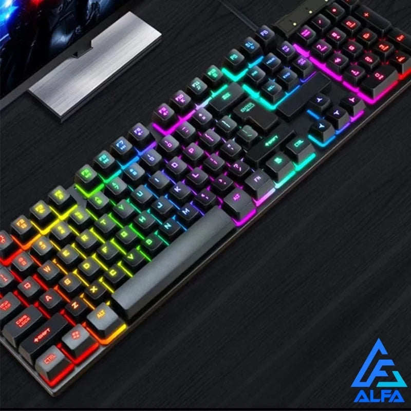 Teclado Gamer Semi-mecânico RGB LED Retroiluminado Computador Pc Original